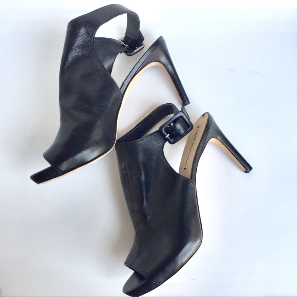 Via Spiga Black Peep Toe Heels Sz 9.5